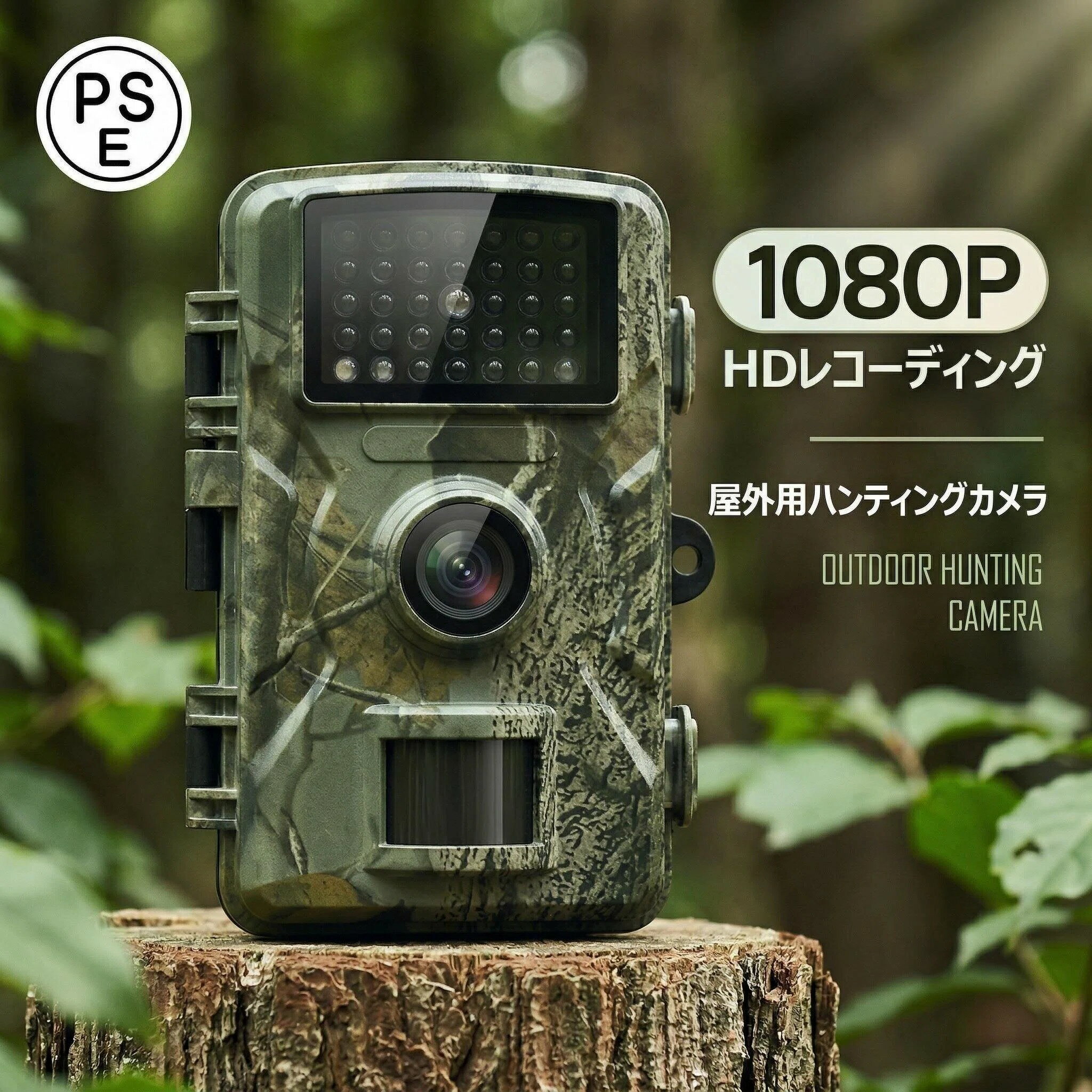 商品説明 商品情報 【高画質＆高画素の録画カメラ】 最高1080pのフルHDを備えたトレイルカメラです。電源などの配線工事不要、電源の確保が難しい畑など屋外への設置もできる監視カメラです。高画素カメラのおかけて、16PMの写真を撮ることもできます。 【暗視性能＆防水】 低光LEDを備えたトレイルカメラは、暗い環境でも明るいフラッシュを生成しないため、人に見えなずに撮影できます。IP66レベルの防水防塵、野外にも多様な環境を適応できる。防犯、ご近所トラブル、不法投棄対策、ペットの見守り、野生動物の監視、オフィス向け出入管理などの用途にお勧めです。 【高感度なPIRセンサー＆120°超広角】 高感度センサーを搭載して、動きを検知した時だけ自動撮影です。120°超広角検知範囲によって、より広い範囲内の動きを検出可能です。人体感知センサー（RIPセンサー）は、人体の体温を誤検出しないため、ガラス越しなど遮蔽物のある環境に設置された場合、センサーが反応せず録画を行うことができませんのでご注意ください。 ご注意 ・製品の性質上、サイズに関して多少の誤差は発生してしまいますので、何卒、ご了承下さいませ。 ・お使いの端末によって実際の商品と色が若干異なる場合がございます。 ■商品の交換・返品につきまして■ お客様のご都合による商品の交換につきましては、往復の送料をご負担いただきます。 未使用品のみ、交換・返品の対象となります。 使用痕がある等の商品につきましては、交換・返品をお受けできません。ご注意：輸入品のため、現時点は日本語説明書が付いておりません、ご了承下さい