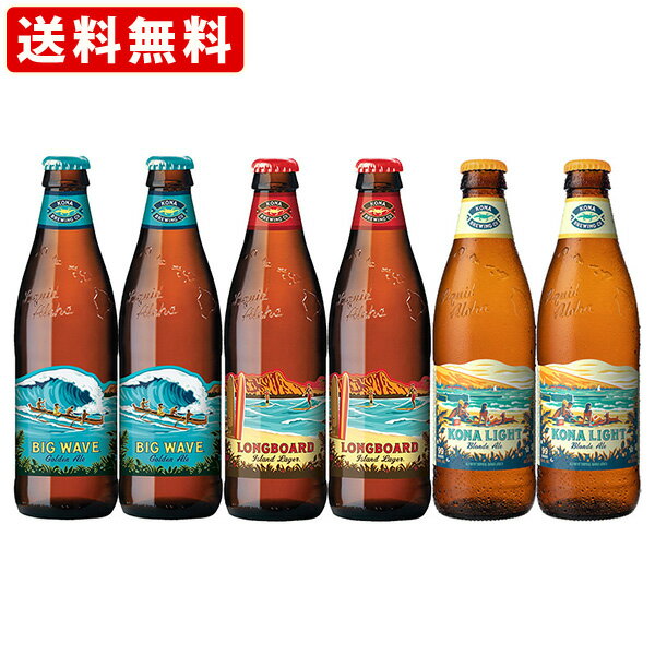 送料無料　海外ビール　ハワイ気分満喫ハワイアンビールセット 3種類6本飲み比べセット（北海道・沖縄＋890円）