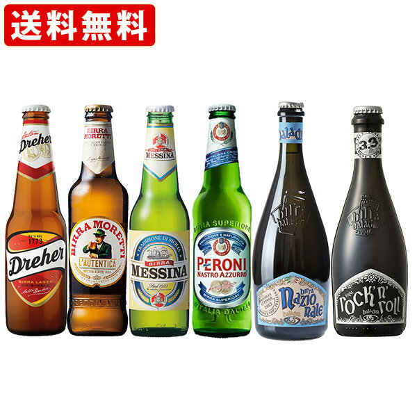 輸入ビールギフトセット 送料無料　海外ビール6本飲み比べセット　イタリアビールボンジョルノセット　（北海道・沖縄＋890円）　海外ビール　詰め合わせ
