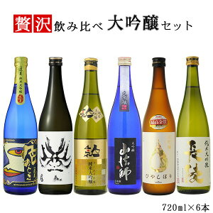 オススメ ギフト 酒 送料無料 日本酒 すべて大吟醸 飲み比べ6本セット 720ml×6本(北海道・沖縄+890円)