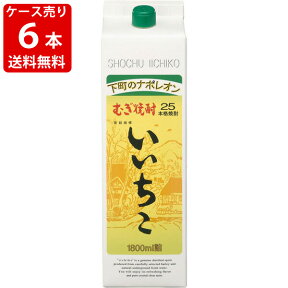 麦焼酎　ケース売り　いいちこ　25度　1800ml×6本　パック　送料無料【RCP】（北海道・沖縄＋890円）