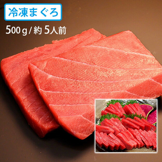 送料無料　(5人前)約500g[短冊・約250gx2]　冷凍・本まぐろ（赤身）マグロ専門卸会社直送