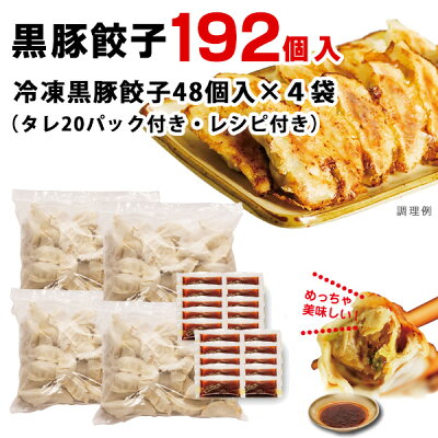 世界のお酒ニューヨーク 黒豚 餃子 192個 (48個入り×4袋) 博多ラーメン げんこつ 送料無料 冷凍 画像2