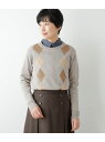 【SALE/50%OFF】【手洗い可能】ウォッシャブルウール アーガイルニットプルオーバー NEWYORKER WOMEN ニューヨーカー トップス ニット グ...