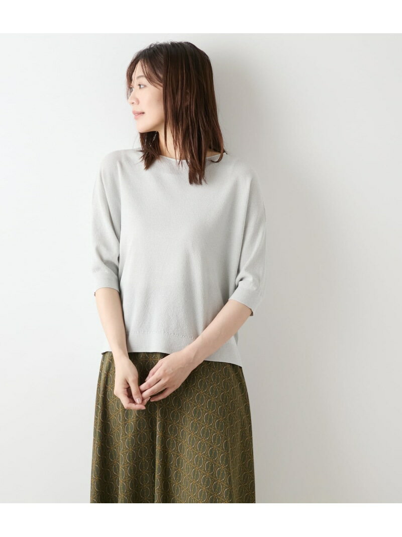 【手洗い可能】TCラメホールガーメント(R) クルーネック7分袖プルオーバー NEWYORKER WOMEN ニューヨー..