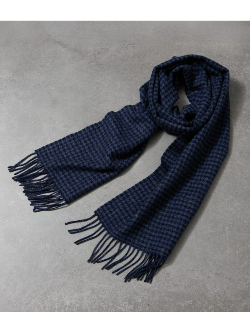【SALE／41%OFF】カシミヤ混 千鳥柄 マフラー NEWYORKER MEN ニューヨーカー ファッション雑貨 マフラー・ストール・ネックウォーマー ネイビー ブラック【RBA_E】【送料無料】[Rakuten Fashion]