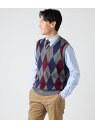 【ウォッシャブル】アーガイル Vネックニットベスト NEWYORKER MEN ニューヨーカー トップス ニット ネイビー グレー【送料無料】[Rakuten ...