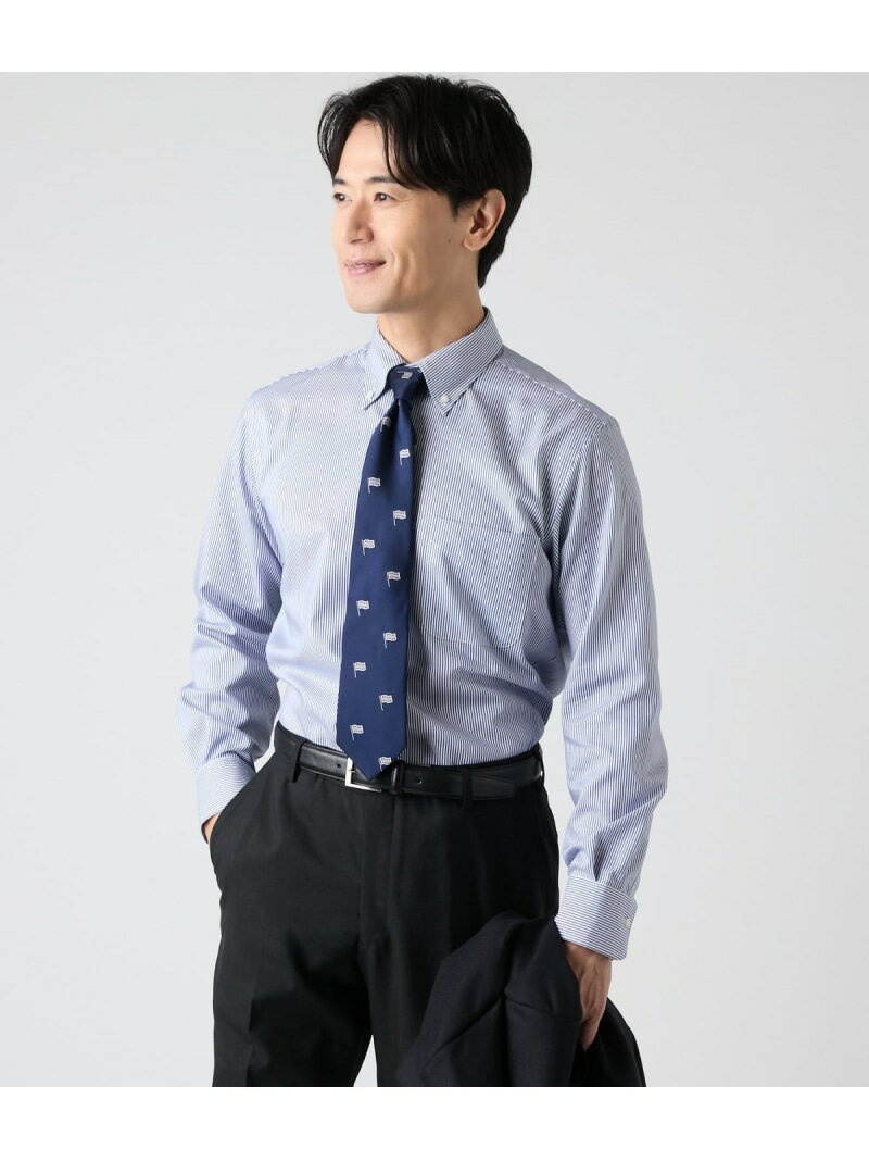 Rakuten - 【SALE／20%OFF】NY CARE FREE ロンドンストライプ 長袖ボタンダウンシャツ NEWYORKER MEN ニューヨーカー トップス シャツ・ブラウス ネイビー パープル【RBA_E】【送料無料】[Rakuten Fashion]