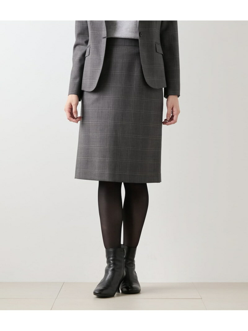 ウールウインドウペイン ストレートスカート NEWYORKER WOMEN ニューヨーカー スカート その他のスカート グレー【送料無料】[Rakuten Fashion]