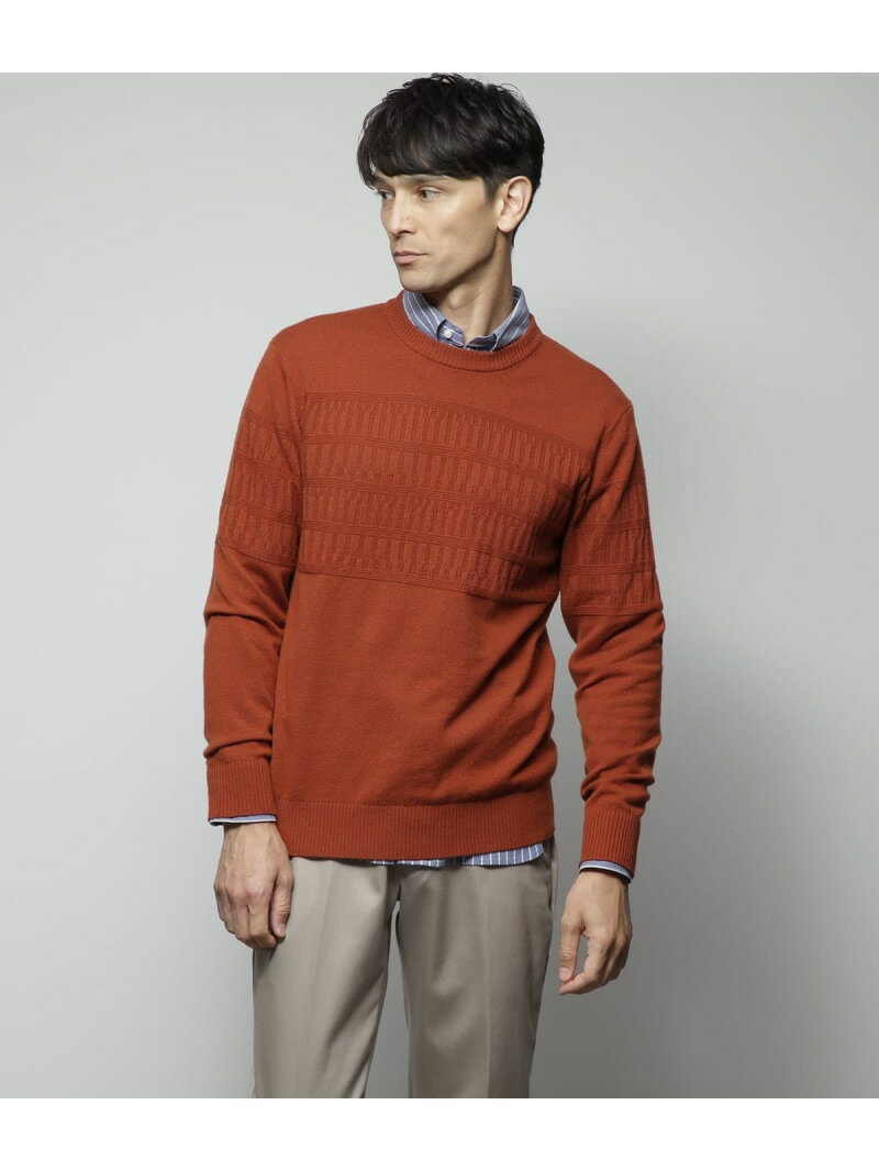【SALE/50%OFF】編地ボーダー ニット NEWYORKER MEN ニューヨーカー トップス ニット オレンジ【RBA_E】【送料無料】[Rakuten...