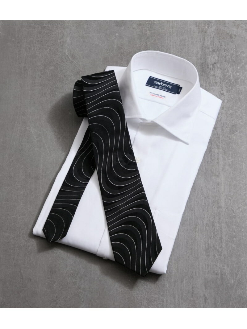 Fossati ウェーブライン ネクタイ NEWYORKER MEN ニューヨーカー スーツ・フォーマル ネクタイ・蝶ネクタイ ブラック【送料無料】[Rakuten Fashion]