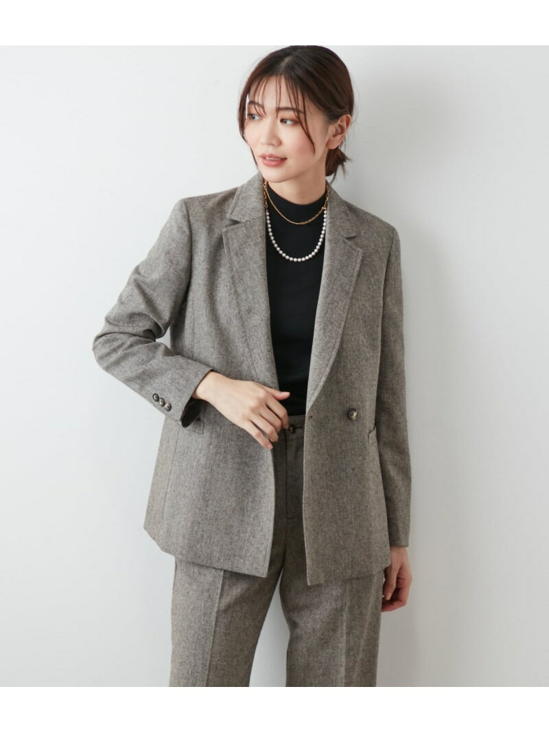 【SALE／40%OFF】【L】ウールアルパカホームスパン ダブルブレストジャケット NEWYORKER WOMEN L-SIZE ニューヨーカー エルサイズ ジャケット・アウター テーラードジャケット・ブレザー ベージュ【RBA_E】【送料無料】[Rakuten Fashion]