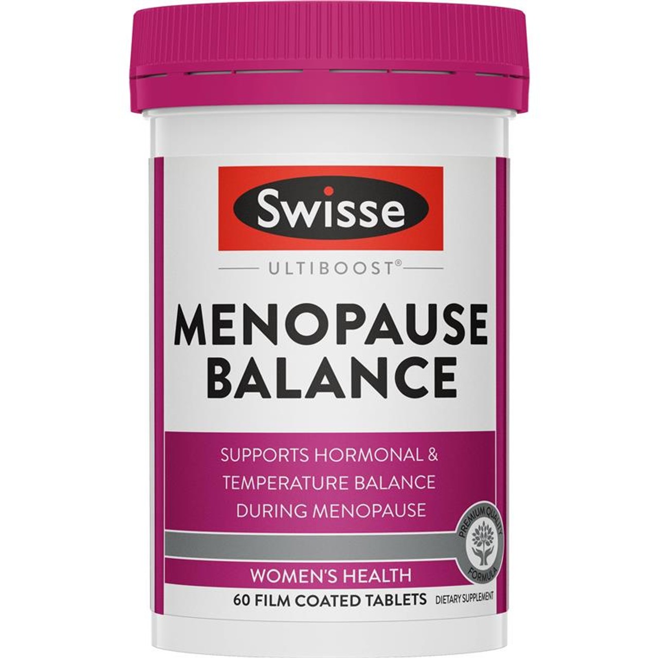 製品情報 Swisse Ultiboost Menopause Balanceは、更年期を迎える女性の健康維持をサポートするために特別に調合されたサプリメントです。カルシウムとビタミンD（歯と骨の健康維持に不可欠な栄養素）を含み、この重要なライフステージにおける一般的な健康とウェルビーイングをサポートするために丁寧にブレンドされています。 主な特徴 ・ 骨と歯の健康をサポートするカルシウムとビタミンD配合 ・ ガーデンセージ配合 ・ 更年期前後の健康をサポート 主な成分 ・ 天然植物由来エキス等（※全成分は製品パッケージに記載） ご使用方法 成人用量：1日2錠を夕食時にお召し上がりください。または、医療専門家の指示に従ってください。 【注意事項】 当店でご購入された商品は、原則として、「個人輸入」としての取り扱いになり、全てニュージーランドからお客様のもとへ直送されます。 個人輸入される商品は、全てご注文者自身の「個人使用・個人消費（日本に居住する者に寄贈される物で、当該寄贈を受ける者の個人的な使用 供される場合を含みます。）」が前提となります。第三者への譲渡・転売が法令で禁止されるもの（医薬品、医薬部外品、化粧品等を含みますが、これに限られません。）もございますのでご注意下さい。 通関時に関税・輸入消費税が課税される可能性があります。課税額は通関時に確定しますので、商品の受け取り時に着払いでお支払いください。