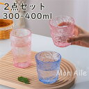 ガラスカップ 2点セット スプーン付き 耐熱ガラス カップ コップ グラス かわいい おしゃれ シンプル 北欧風 南国風 耐冷 300 400ml(3)