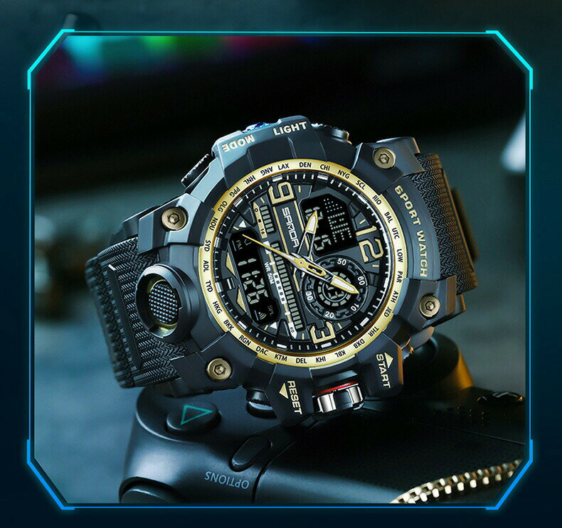 腕時計 メンズ腕時計 ミリタリーウォッチ ストップウォッチ アラーム機能 ビッグフェイス ファション 防水 デジタル スポーツ ウォッチ