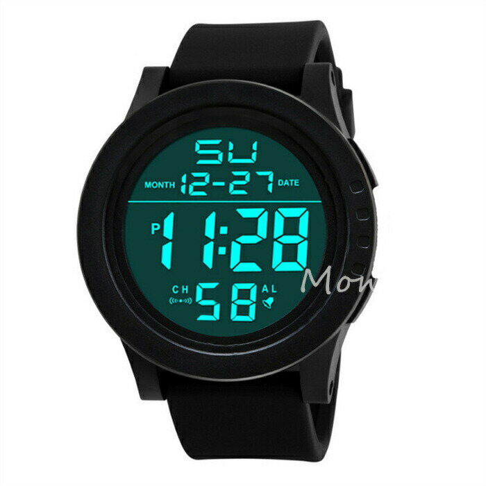 腕時計 メンズ デジタル LED ディスプレイ 30M 防水 ランニングウォッチ スポーツウォッチ アラーム機能