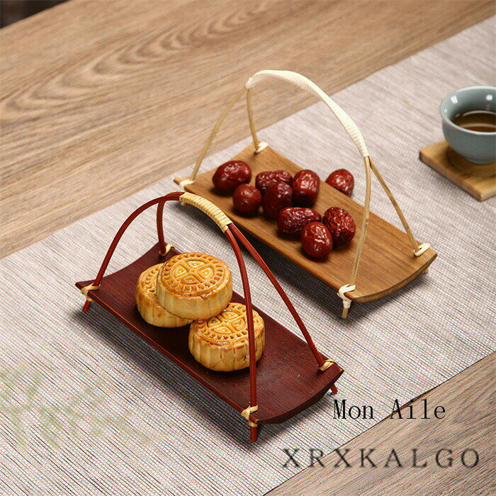 おしぼり受け 竹スナックトレイ おしゃれ 竹製 お盆トレー シンプル 収納 バスケット 手拭きタオル 小..