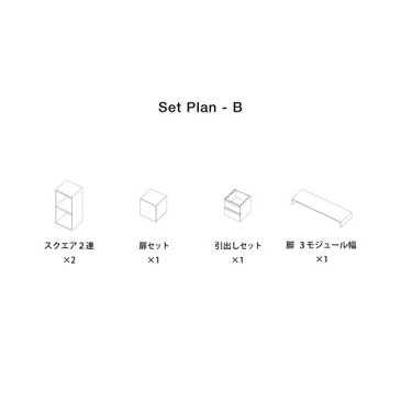 【V-TISS LIGHT Setplan-E ブラックウォールナット柄 ・スクエア2連*1点 ・スリム3連*1点 ・ハーフ浅型*1点 ・ハーフ浅型2連*2点 ・引出しセット*1点 ・コの字棚板*1点 ・天板 4モジュール幅*1点】 多目的 フリーボックス 高級カラーボックス 木製 セット