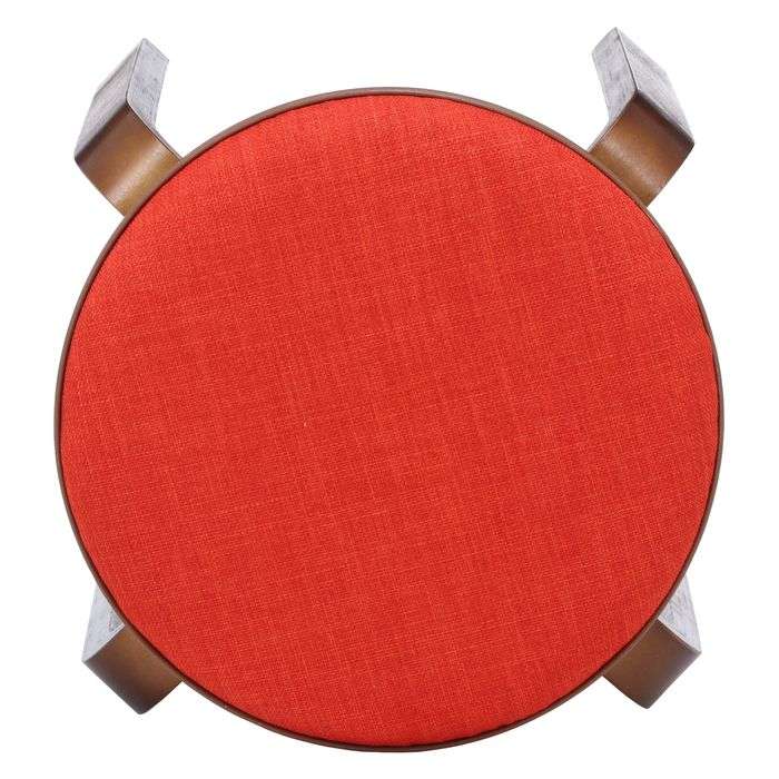 不二貿易 スツール KDファブリック曲木スタッキングスツール オレンジ/ブラウン イス 丸椅子 円形 サークル スタッキング 積み重ね ダイニング キッチン リビング 来客用 シンプル 14546 [3]