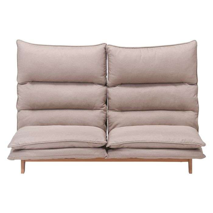 不二貿易 フロアソファ ダブルクッション フィット2 2P BE ローソファ 座椅子 脚付き リクライニング 二人掛け ベージュ リビング 寝室 リラックス シンプル おしゃれ 19208