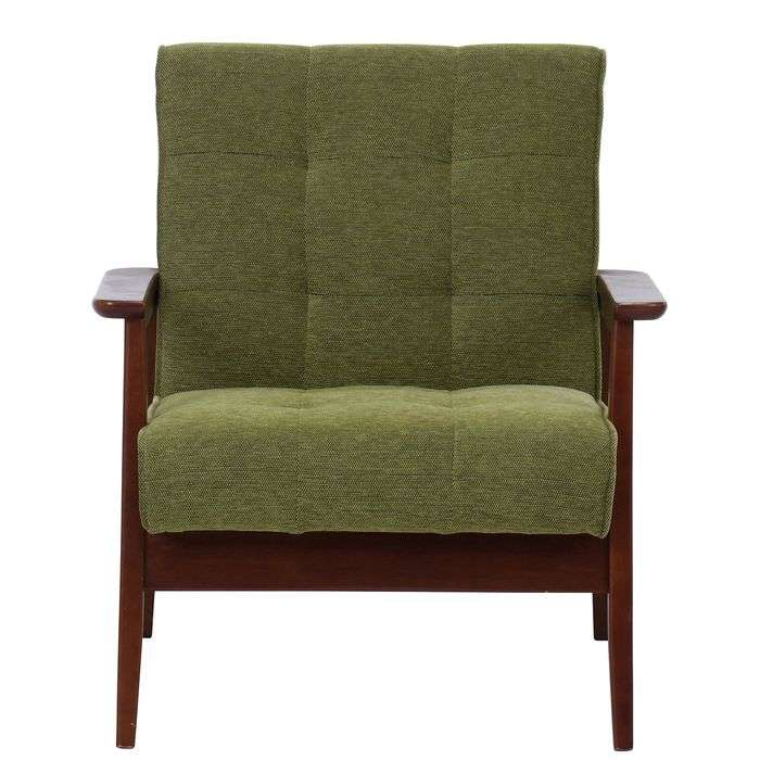 不二貿易 ソファ 一人掛け ファブリックソファー フレンズ GR 1P ひじ掛け付き グリーン リビング ダイニング シンプル カフェ風 おしゃれ かわいい 71158