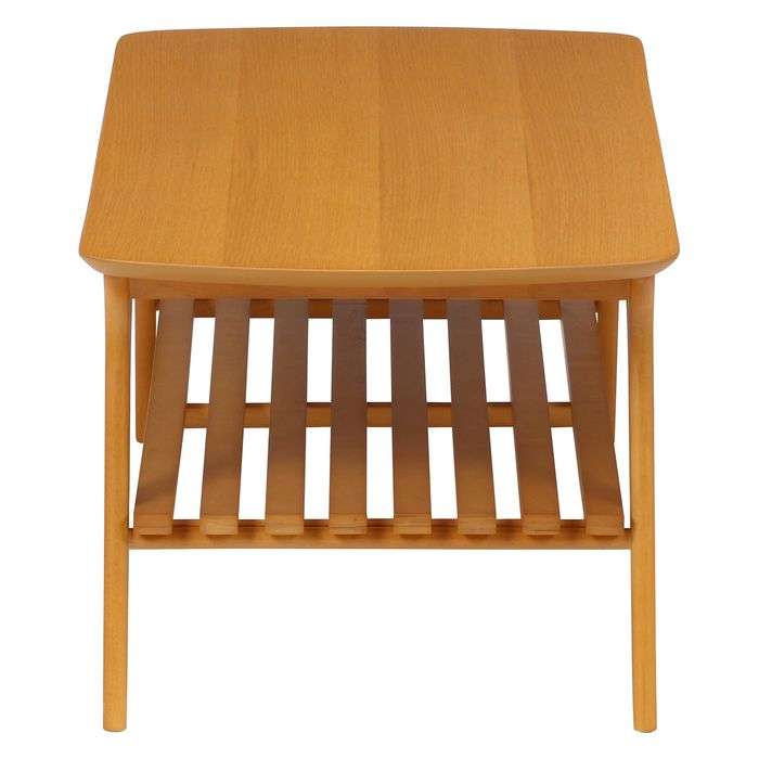 不二貿易 センターテーブル 引出し付きセンターテーブル NA 座卓 棚付き 幅110cm× 奥行50cm ナチュラル リビング 和室 シンプル 98071 [3]