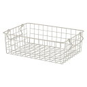 【おまとめ6個セット】 かご スタッキング 積み重ね シンプル スタッキングワイヤーバスケット WH 37x26x12 26686(3)