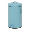 ゴミ箱 ダストボックス 蓋付き ペダル スチール ラウンドペダルペール 12L スモークブルー 34743(3)