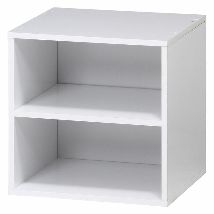 不二貿易 カラーボックス キューブボックス 棚付 ホワイト CB35SH(WH) 棚 幅34.5cm 奥行29.5cm 高さ34.5cm 収納 整理 整頓 リビング ダイニング 81904