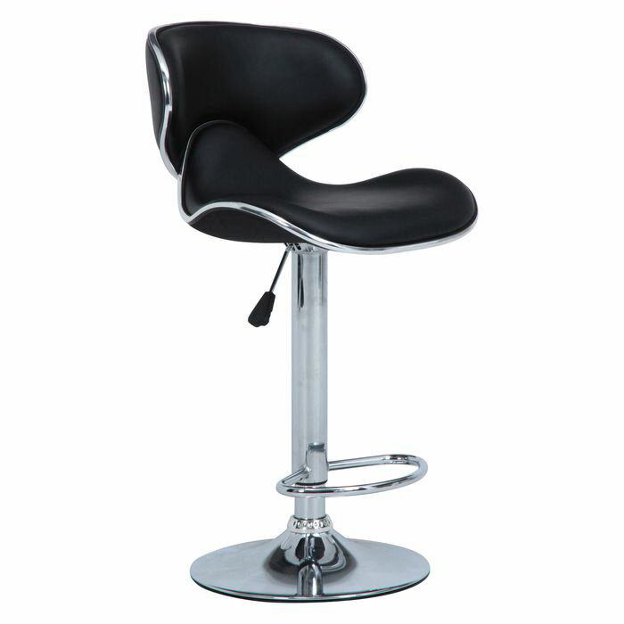 不二貿易 カウンターチェア カウンターチェア シェル BK イス 椅子 バーチェア ハイチェア 高さ調節 背もたれ付き ブラック キッチン ダイニング バー 高級感 おしゃれ 93290
