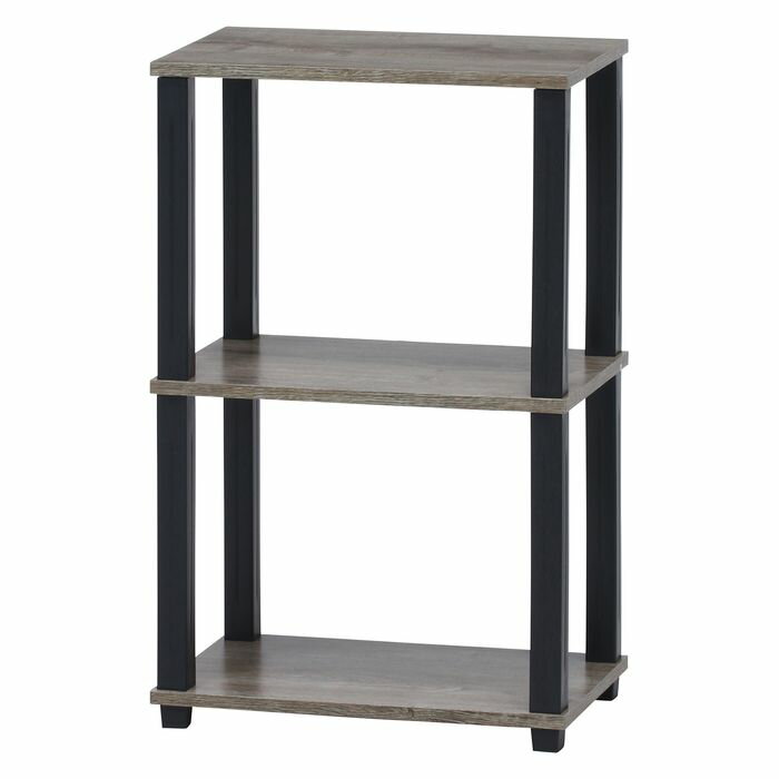 不二貿易 オープンラック 3段ラック NA×BK 棚 幅47cm 奥行29.5cm 高さ75.7cm