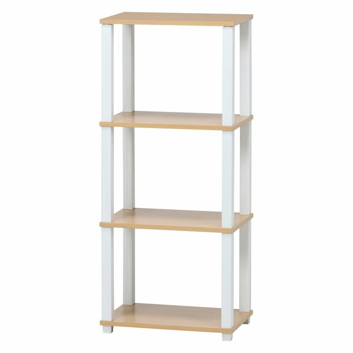 不二貿易 オープンラック 4段ラック NA×WH 棚 幅47cm 奥行29.5cm 高さ111.2cm 収納 整理 整頓 リビング ダイニング 99774のサムネイル