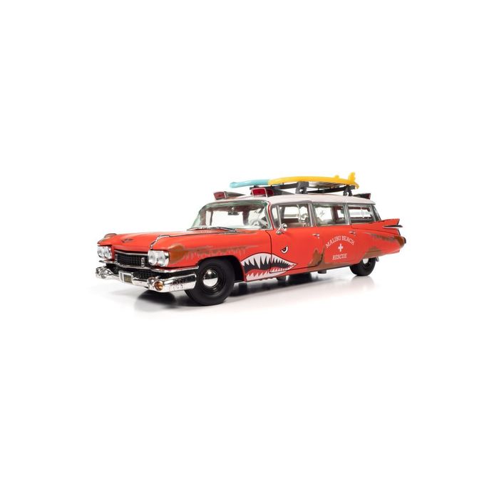 ミニカー / AUTO WORLD 1/18 1959 キャディラック エルドラド 救急車 Surf Shark レッド/ホワイト (No.AW312) / ミニカー / 自動車 車 カー / 京商ダイキャスト