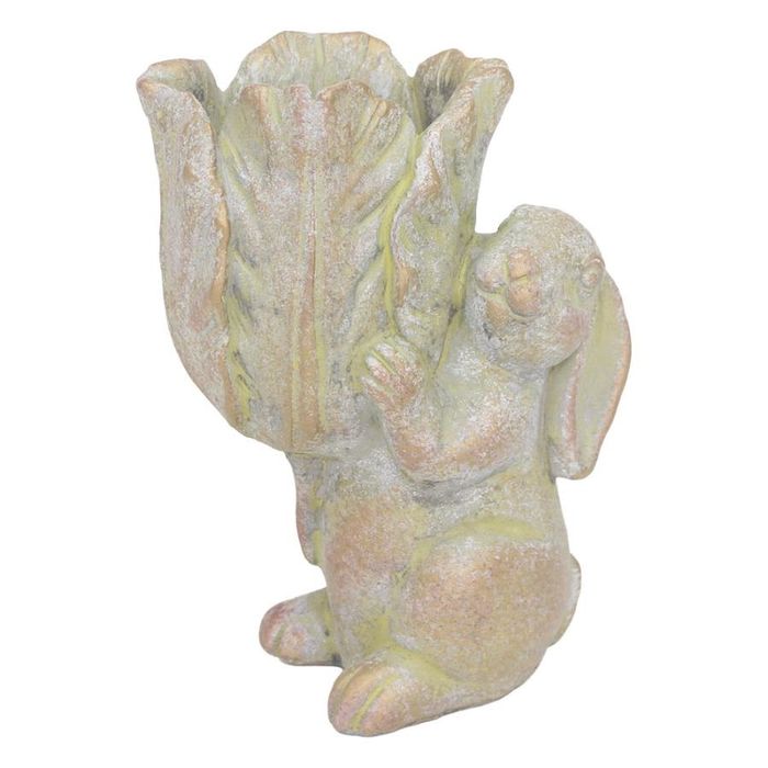 植木鉢 プランター 穴あき セメント ガーデンファニチャー 家庭菜園 植物 花 おしゃれ かわいい ウサギ 村田屋産業 ラビットリーフポットS 1729のサムネイル