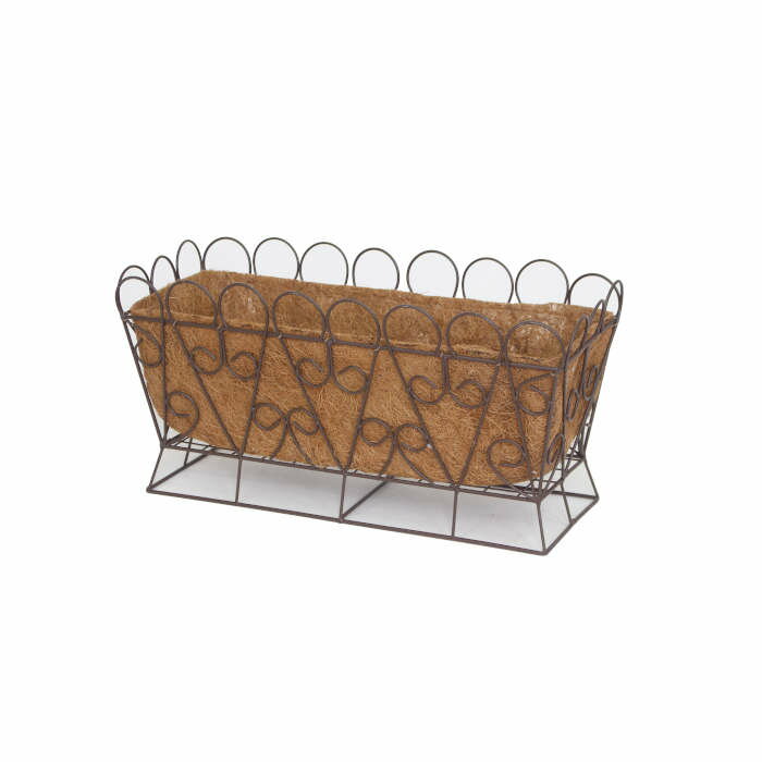 植木鉢 プランター 村田屋産業 ココバスケット長角M ココファイアバー アイアン ガーデンファニチャー 家庭菜園 植物 花 おしゃれ かわいい 3145のサムネイル