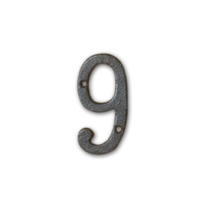 【おまとめ3個セット】 ポッシュリビング アイアンナンバー 9 ナンバーサイン DIY アイアン 鉄 アンティーク調 レトロ感 かわいい おしゃれ 62372