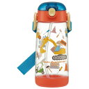 スケーター ワンプッシュストローボトル 480ml はたらくクルマ 水筒 ワンタッチボトル かわいい 透明 子ども キッズ 男の子 軽量 園児 幼児 小学生 P...