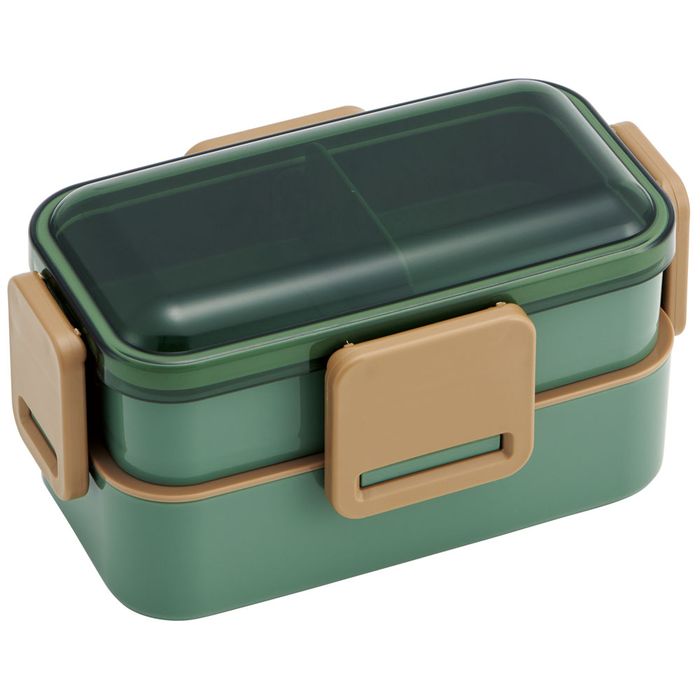 スケーター 抗菌2段ふわっと弁当箱 600ml セージグリーン 弁当箱 二段 ランチボックス シンプル 電子レ..