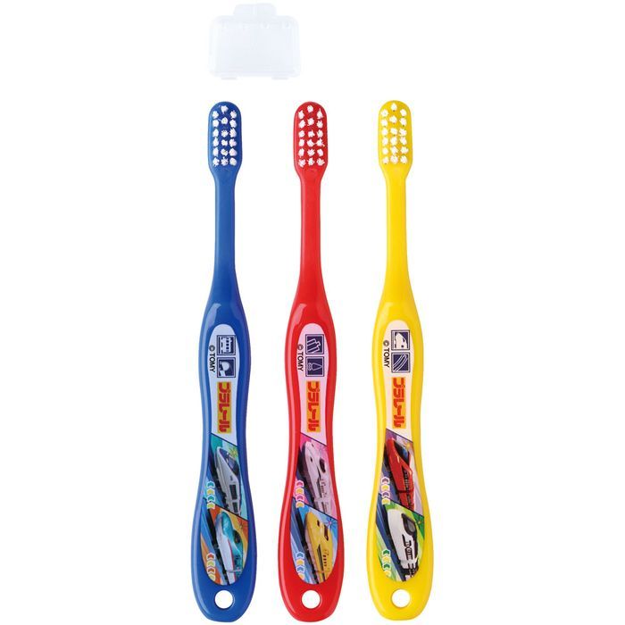 スケーター 園児用歯ブラシ3Pキャップ付 プラレール23 はぶらし 歯みがき 園児用 対象年齢目安 3才～5才 子供 キッズ かわいい キャラクターグッズ 男の子 TB5ST