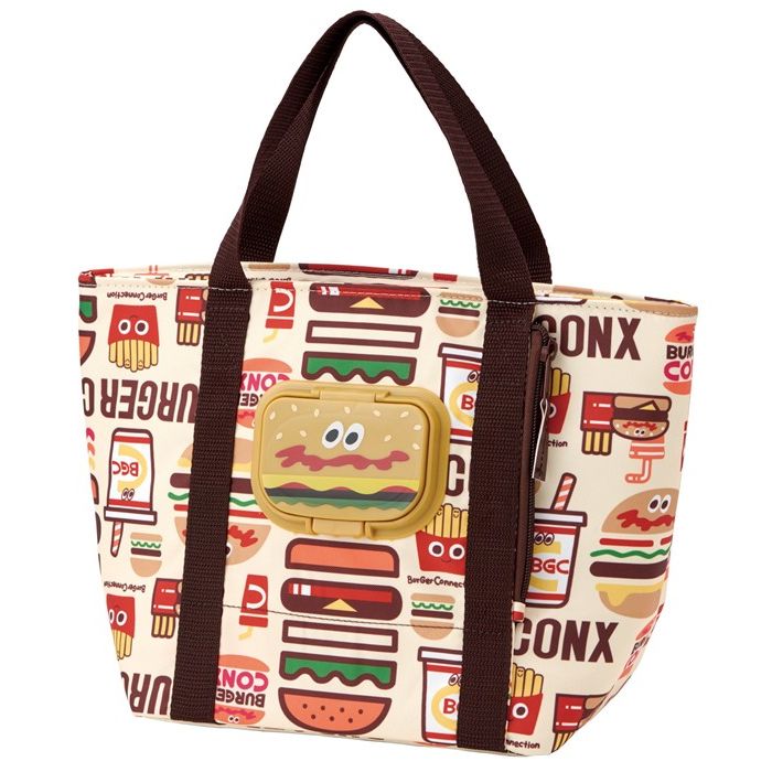ランチバッグ 保冷 キャラクター ティッシュポケットランチバッグ バーガCONミックス KCLBP1 バーガーコンクス お弁当バッグ 弁当カバン 保温 保冷 トート トートバッグ マチあり 子供 キッズ おでかけ かわいい