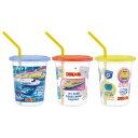 スケーター ストローコップ ストロー付タンブラー3個 320ml プラレール22 コップ カップ パーティー アウトドア 子ども キッズ フタ付きコップ 食洗機対応 小さめサイズ 男の子 SIH3ST(3)