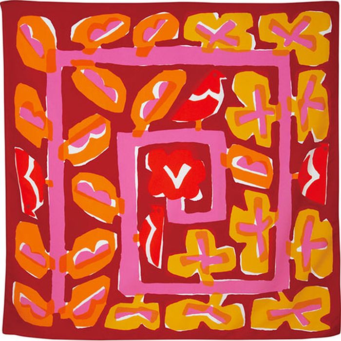 むす美 / 風呂敷 / 約100cm / ポリエステル(撥水加工) / 100 アクアドロップ / 鈴木マサル / FLOWER BED / レッド / 10261-312 / 日本製