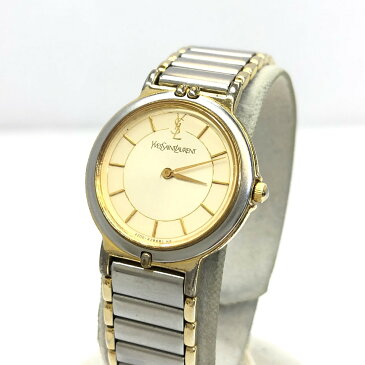 YVES SAINT LAURENT イヴサンローラン イブサンローラン 腕時計 アナログ クォーツ 2200-228481YO JAPAN シルバー ゴールド コンビ 文字盤シャンパンゴールド スモールフェイス ステンレス レディース T東大阪店 ITFGOEWTUEM3【中古】 RY4739
