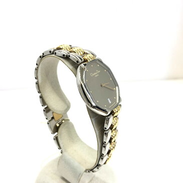 Christian Dior クリスチャン ディオール 腕時計 アナログ クォーツ オクタンブル 45.204 G10M メッキ 12P シルバー ゴールド コンビ 文字盤シルバー ロゴ デイト 八角形 レディース メンズ T東大阪店 ITQ6MI5AW4XW【中古】 RYB9407