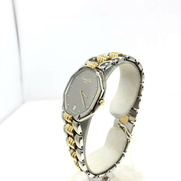 Christian Dior クリスチャン ディオール 腕時計 アナログ クォーツ オクタンブル 45.204 G10M メッキ 12P シルバー ゴールド コンビ 文字盤シルバー ロゴ デイト 八角形 レディース メンズ T東大阪店 ITQ6MI5AW4XW【中古】 RYB9407