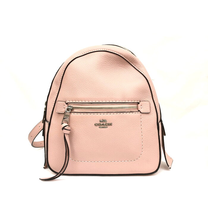 COACH コーチ ミニリュックサック F30530 ピンク系 レザー ロゴプレート バックバッグ デイパック 肩掛け鞄 レディース T東大阪店 IT5LHKYRTC2A【中古】 RLV1515