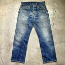 LEVI'S リーバイス 60's 501XX デニム ギャラ無し J刻印 Vステッチ 足長R Big E アルミリベット 色落ち良好 リペア有 W31 三国ケ丘店 ITYV61FEMSIC 【中古】 RM2610H