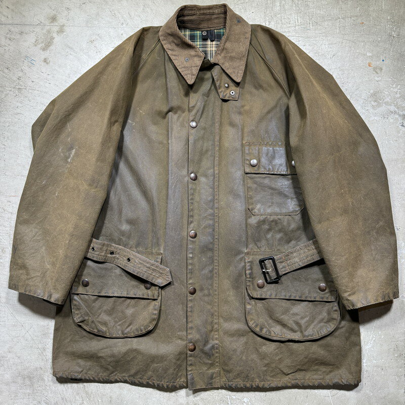 Barbour 80's SOLWAY ZIPPER バブアー ソルウェイジッパー オイルドジャケット 2ワラント オリーブ 46∼48相当 三国ケ丘店 ITW25GNMDOS2 【中古】 RM2836H