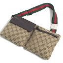 GUCCI グッチ 28566 シェリー GGキャンバス ボディバッグ ウエストバッグ ポーチ GG柄 イタリア製 メンズ レディース 貝塚店 ITC3HXU348UQ 【中古】 RK990D