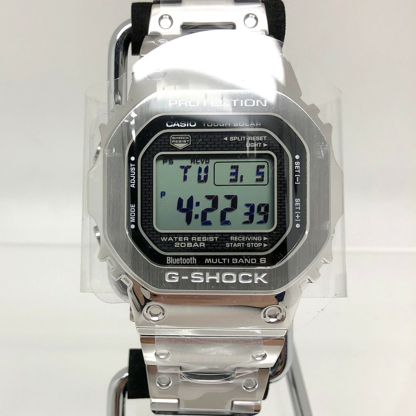 楽天NEXT51楽天市場店G-SHOCK ジーショック CASIO カシオ 腕時計 GMW-B5000D-1JF ORIGIN デジタル スクエアフェイス 電波ソーラー タフソーラー フルメタル シルバー ステンレススチール メンズ 三国ケ丘店 ITK3G5UYJ2EC 【中古】